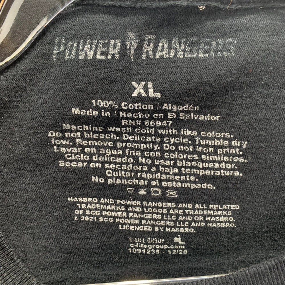 Power Rangers Its Morphin Time Graphic T Shirt Black Men's XL Cotton - Picture 2 of 6